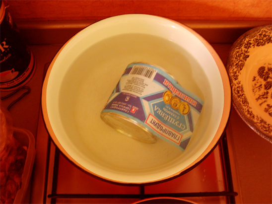 How to cook condensed milk in a can?