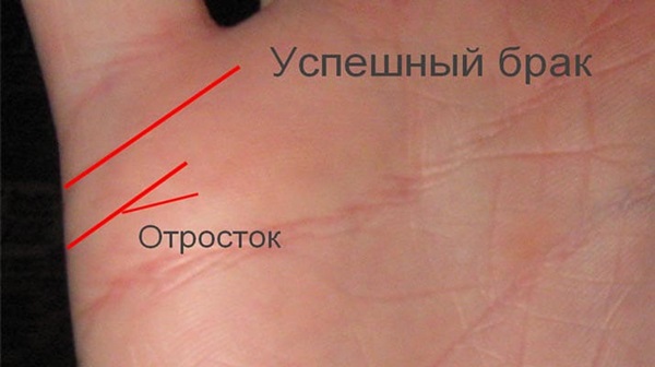 The marriage line on the hand