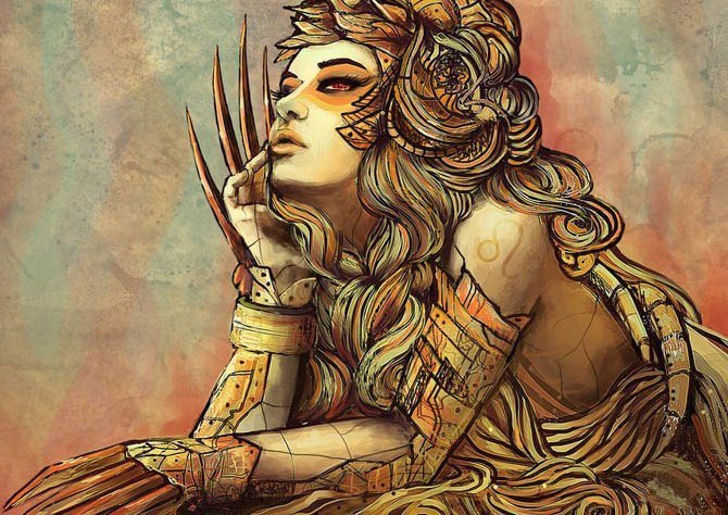 woman lion