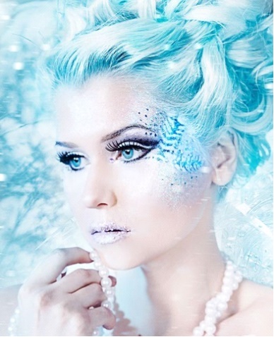 Makeup Snow Maiden on New Year: how to draw, photo