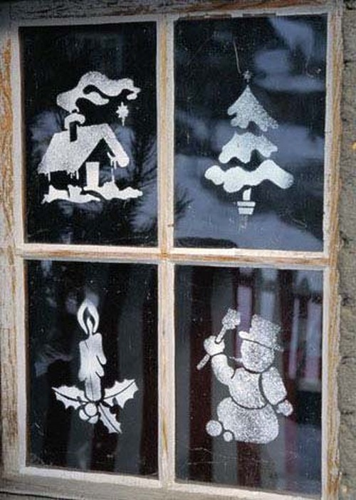 We call a holiday in the house: we draw beautiful new-year drawings on the windows