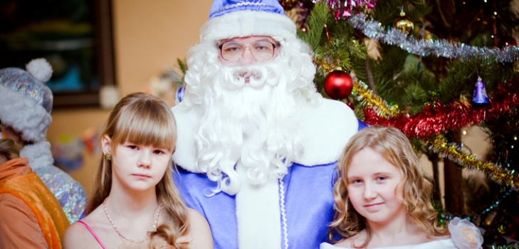 Santa Claus and girls