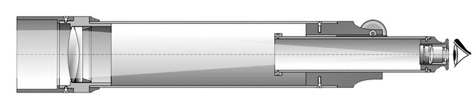 Scheme of a refractory telescope factory-made
