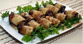champignons and aubergines
