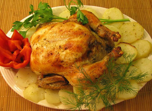 Appetizing chicken in the oven