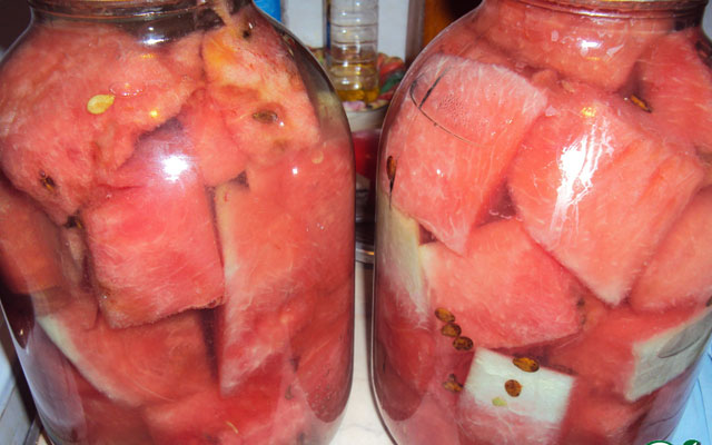 Compote from watermelon for the winter Compote from watermelon for the winter