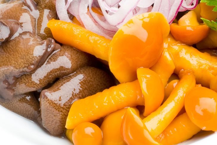 Assortment of salted mushrooms