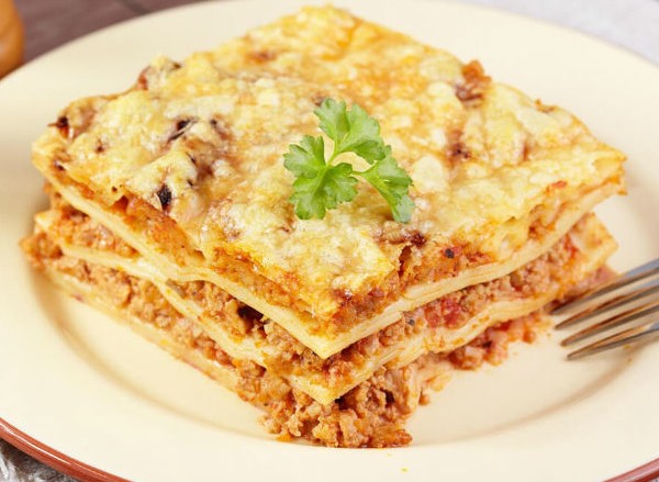 Delicious and fast festive dinner on February 23, lasagna with mushrooms