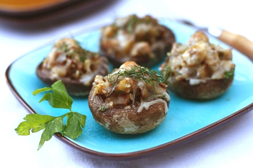 Photo recipe: stuffed mushrooms in the oven