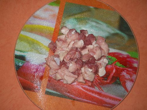 Pork in a creamy sauce in a multivark