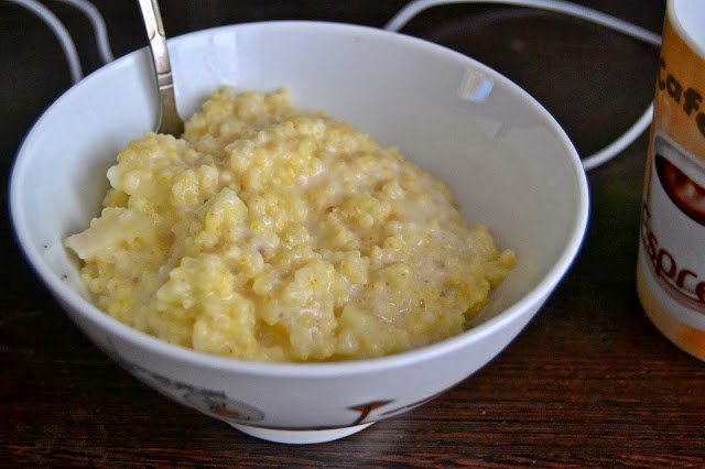 millet porridge with potatoes cane with potatoes