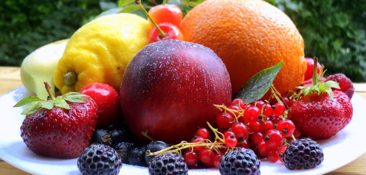 Beautiful serving and serving of fruits