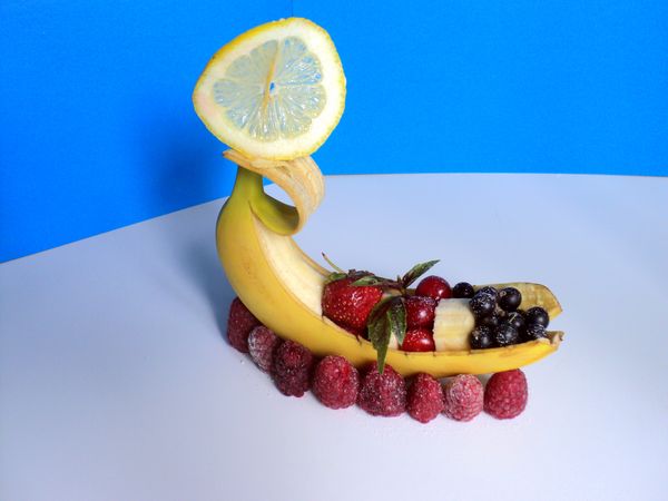 Beautiful serving and serving of fruits