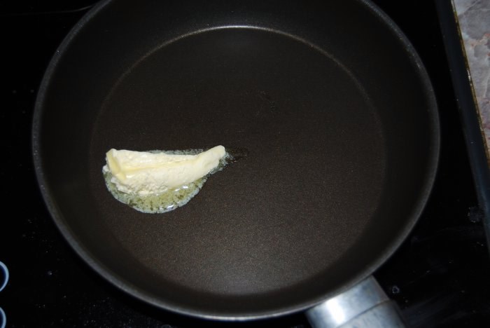 butter on a frying pan