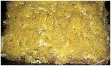 Potatoes with meat in the oven layers - step by step recipe with photo