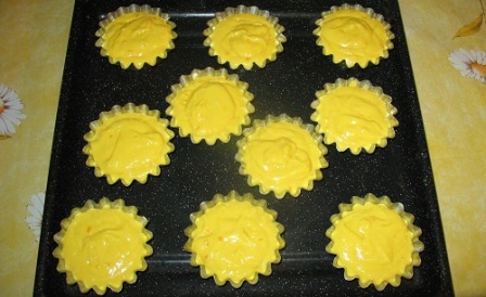 Pour batter into molds