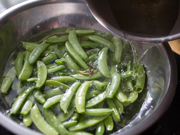 Green peas, canned for the winter at home