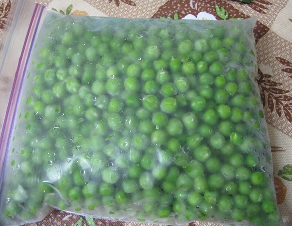 Green peas, canned for the winter at home