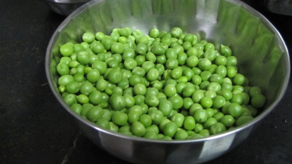 Green peas, canned for the winter at home