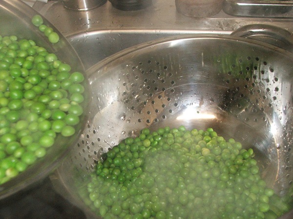 Green peas, canned for the winter at home