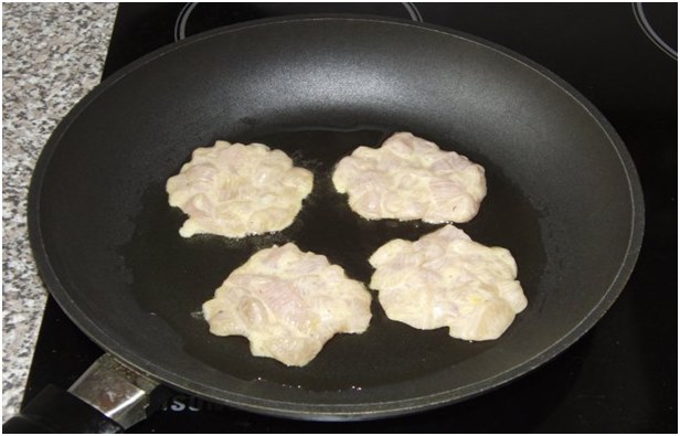 cutlets in a frying pan