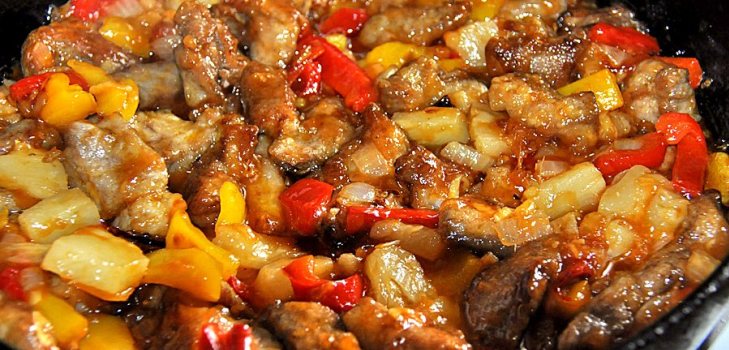 meat with pineapple
