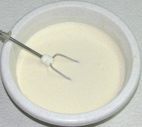mixed yogurt with ingredients kefir with sugar