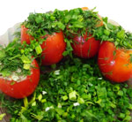 Tomatoes stuffed with vegetables