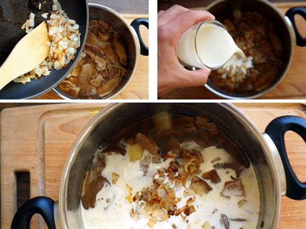 A simple recipe: creamy soup with mushrooms
