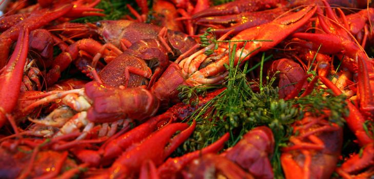Cooked crawfish