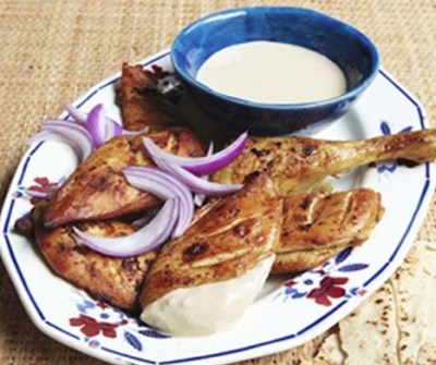 Baked chicken with sesame sauce