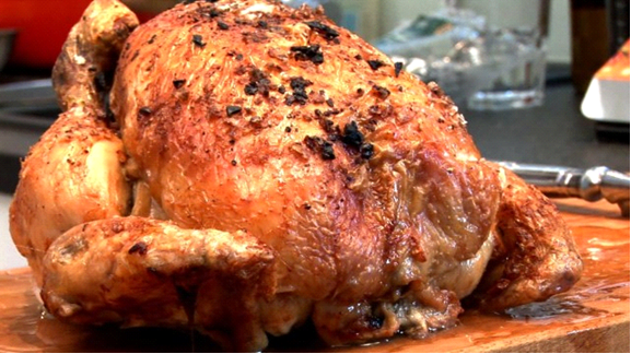 chicken from the oven