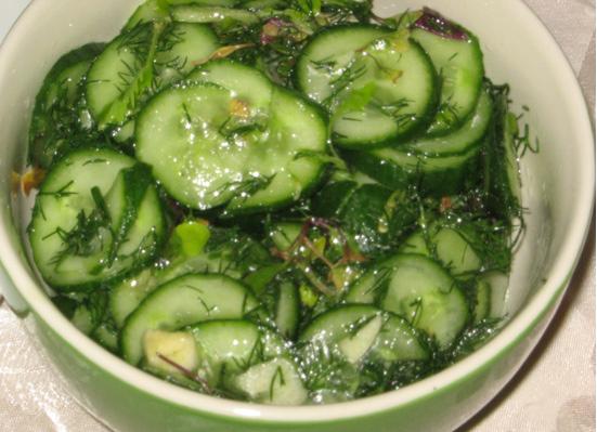 Cucumber salad for the winter