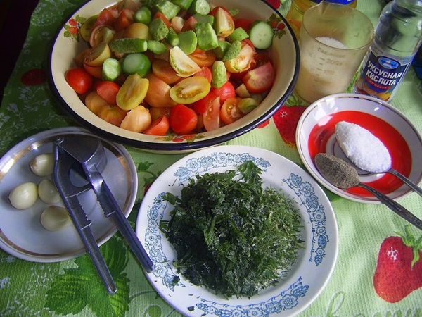 Tomato salad for the winter