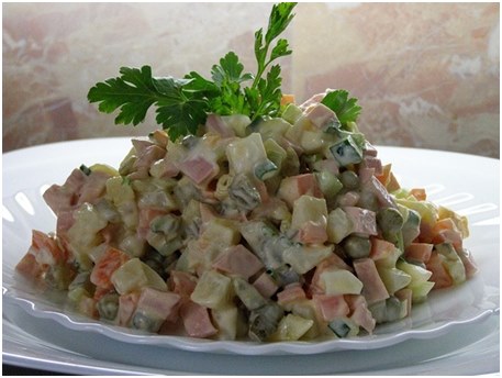 Olivier salad classic: step-by-step recipe with photo