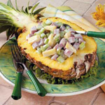 Salad with pineapple and ham
