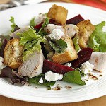 Salad with chicken and prunes