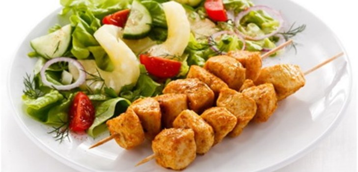 shish kebab with vegetables