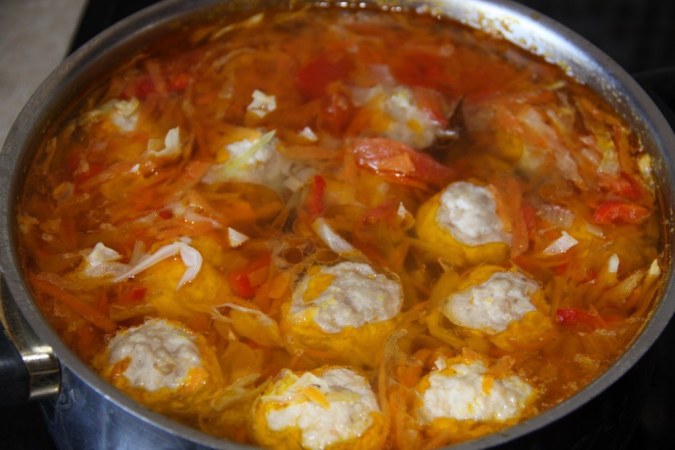 soup in a pan
