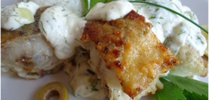 Alaska pollack with sauce