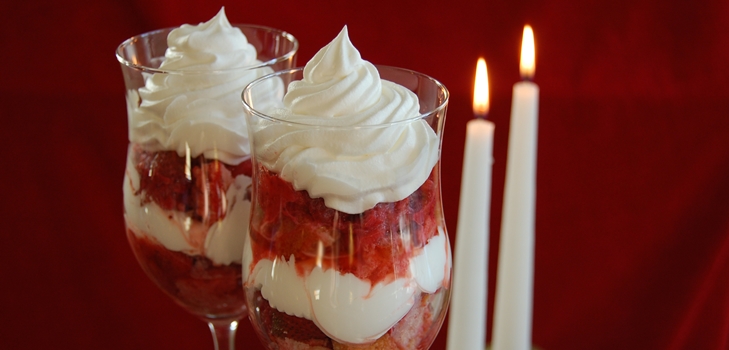 Creamy dessert for Valentine's Day