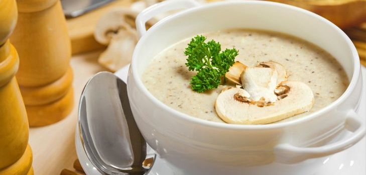 Mushroom soup is an excellent dish for a casual table