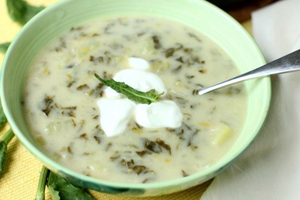 Green soup from sorrel