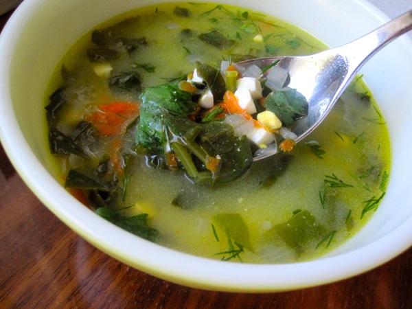 Green soup from sorrel