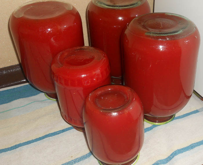 Tomato juice for the winter