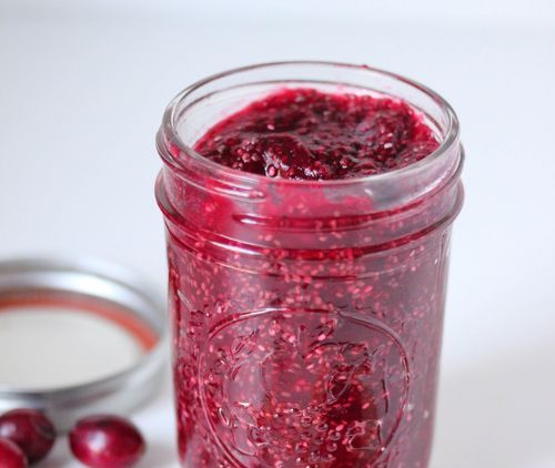 Jam with cranberries and oranges