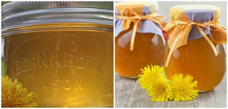 Jam and honey from dandelions with citric acid and without acid