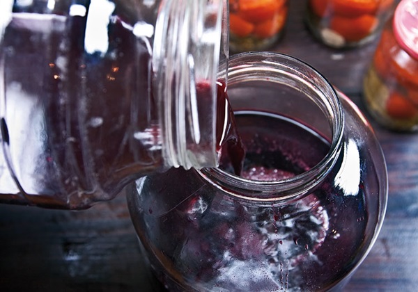 Homemade wine from chokeberry