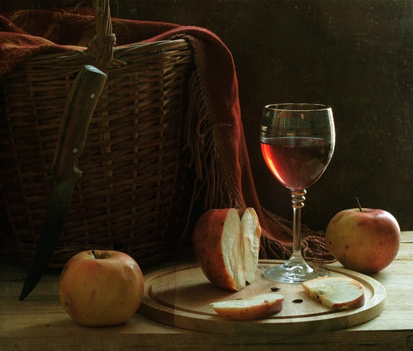 Homemade wine from apples