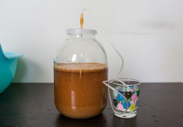 Homemade wine from apples